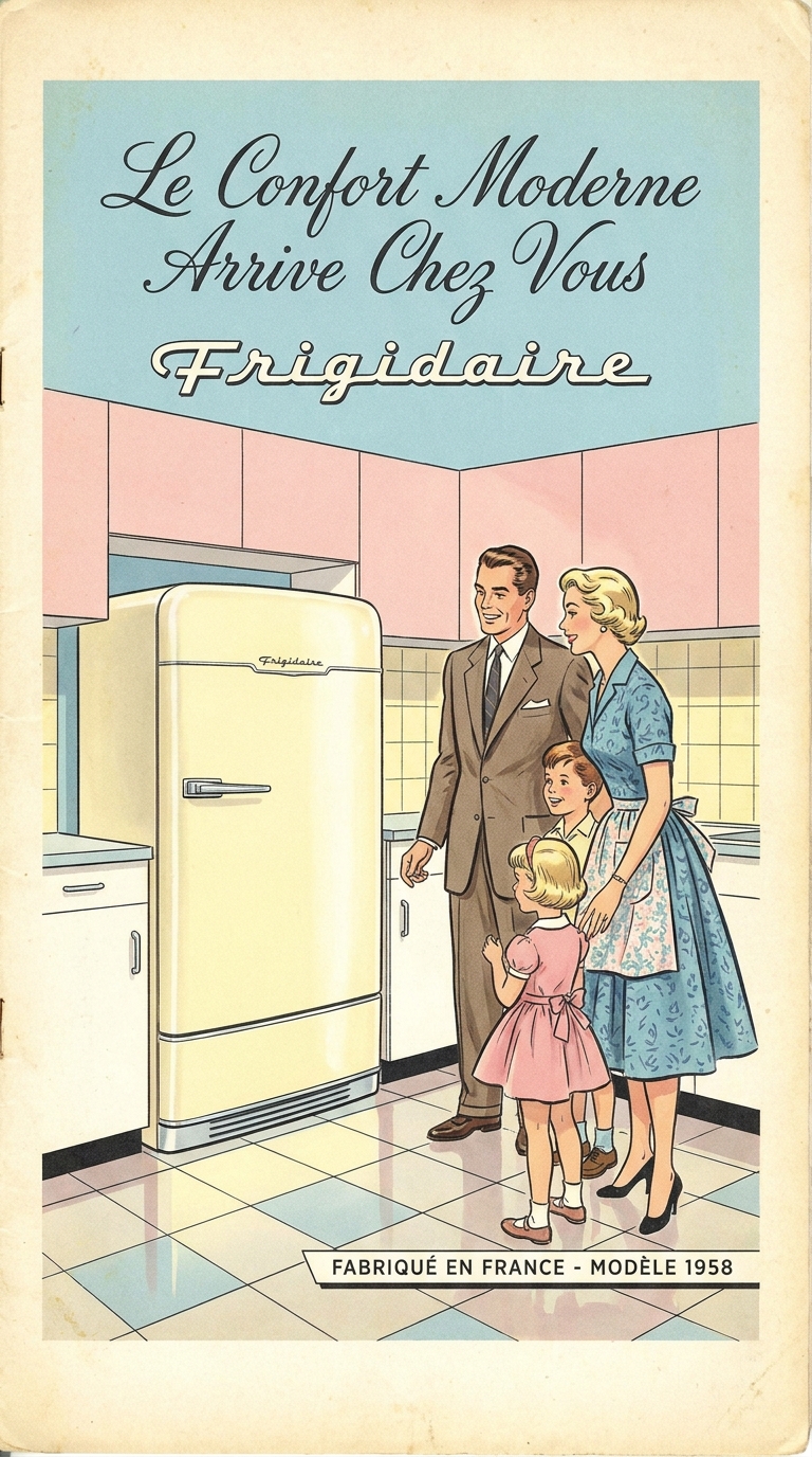 Publicité française des années 1950-60 pour un réfrigérateur