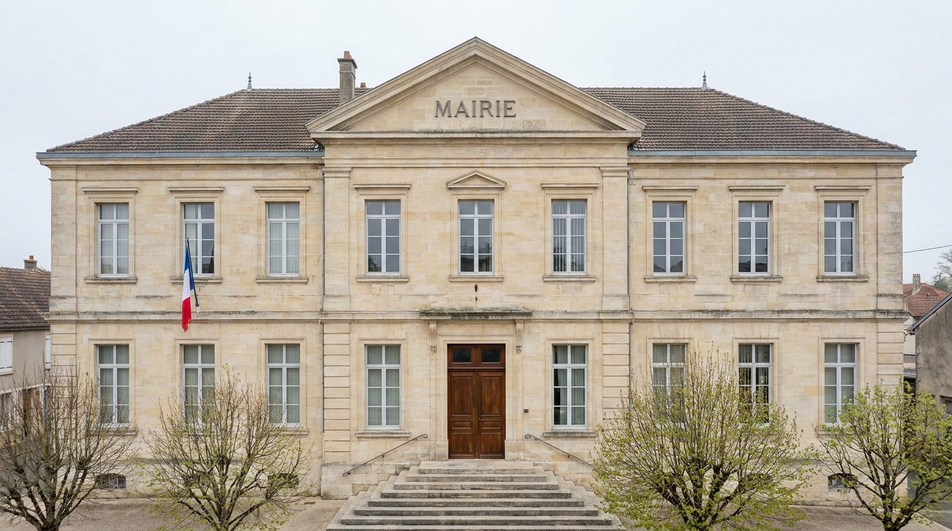 Façade d'une mairie française avec drapeau tricolore, lieu désormais ouvert au changement de nom simplifié depuis 2022