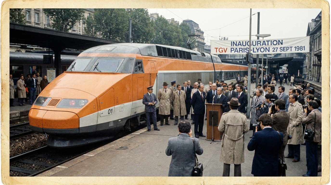 Inauguration officielle du TGV Sud-Est par François Mitterrand, 27 septembre 1981